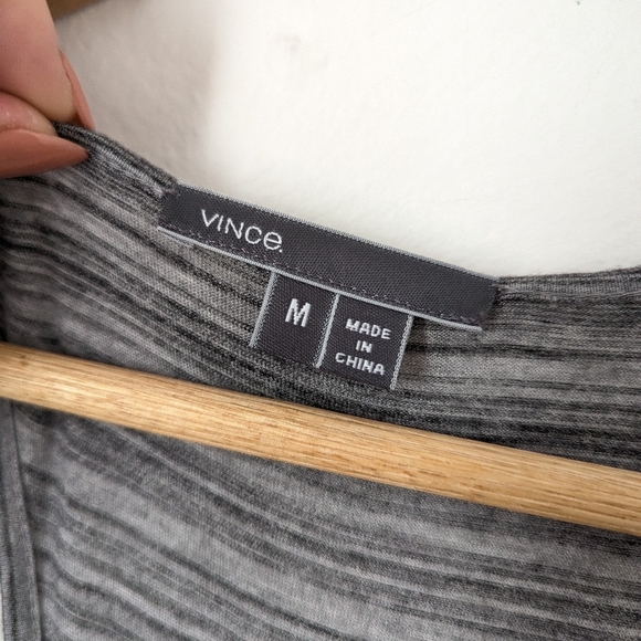 Vince Heathered Grey Lightweight Soft Jersey Racerback Scoop Neck Maxi Dress - Picture 3 of 6